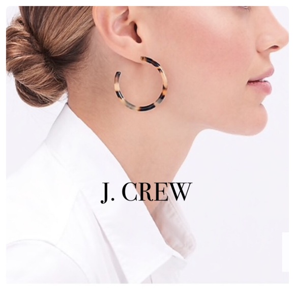 J. Crew Jewelry - J Crew Tortoise Hoop Earrings